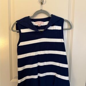 Philosophy Navy and White Striped Tank Top